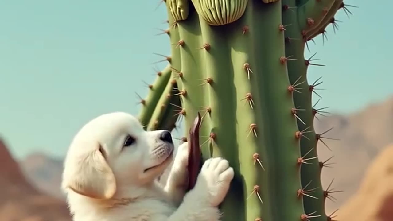 Sandstorm hits, dog chases snake, saves baby, gets hurt. Jesus arrives in time to save it.