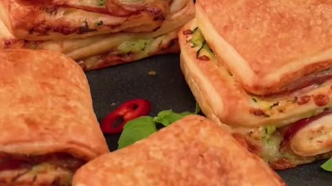 Lets make a snacks, zuccini cheese beacon pastry bread