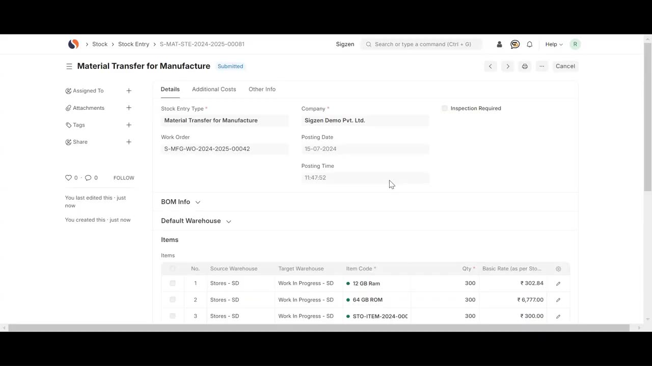 SigzenERP - Discover How to Create Work Orders & Job Cards