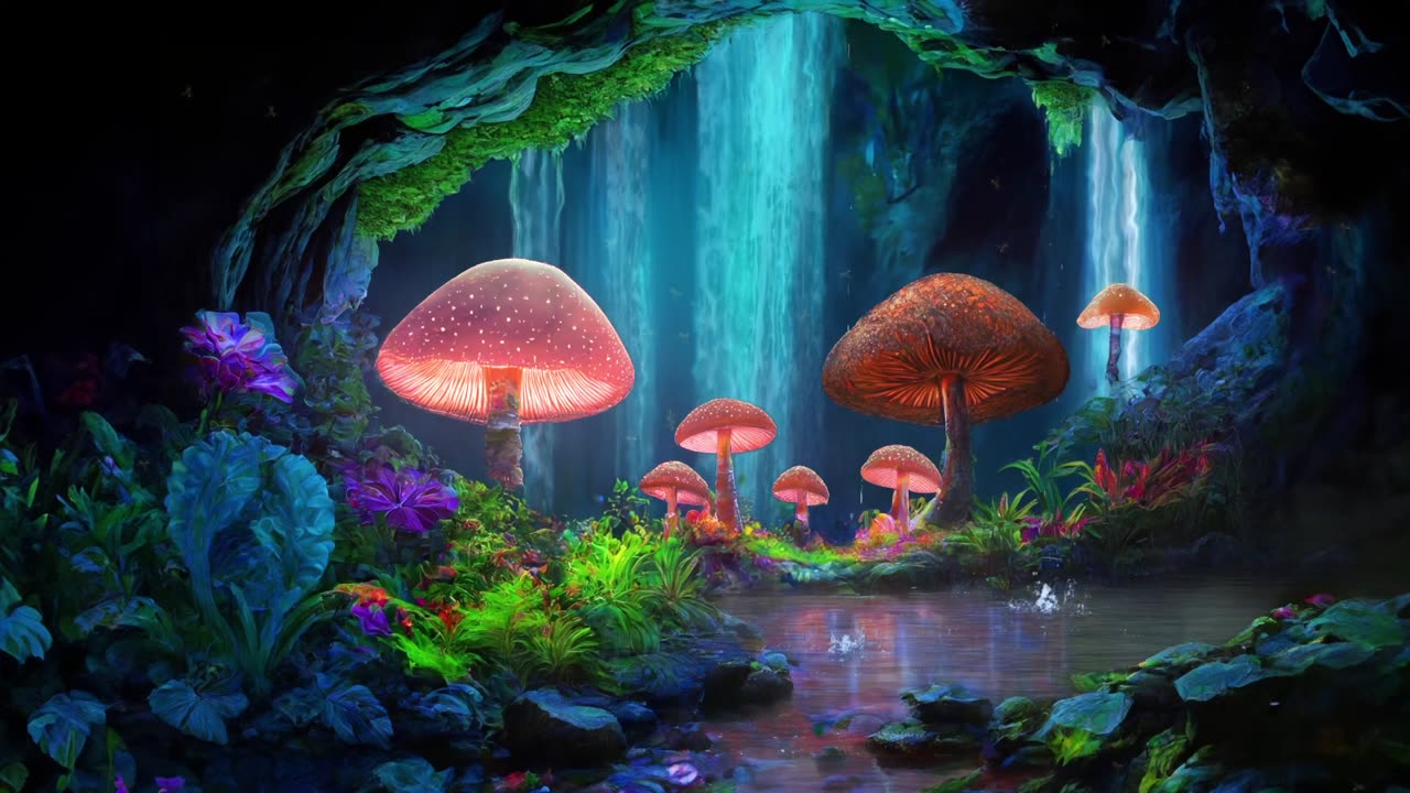 Luminescent Spirits: The Art of Colorful Mushrooms