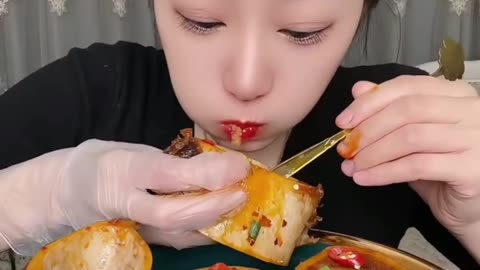 Eating food