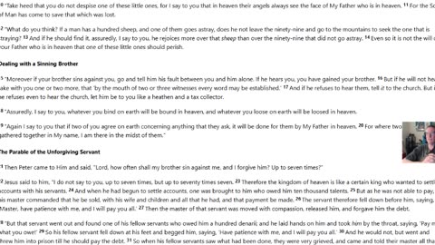 Matthew 15 through 18 NKJV (Joshzilla89 Bible Reading)