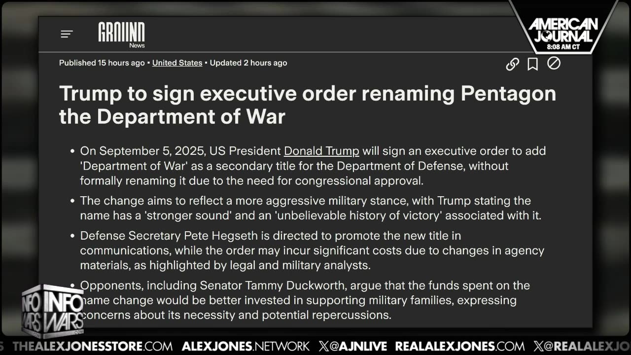 Trump moves to create new Department of War | The Daily Dispatch 9/5/25