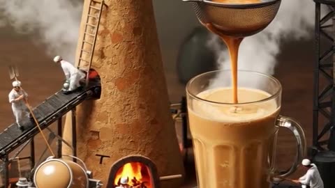 Ever wondered how a perfect cup of tea is crafted? 🍵 Watch this miniature world at work