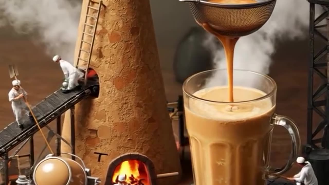 Ever wondered how a perfect cup of tea is crafted? 🍵 Watch this miniature world at work