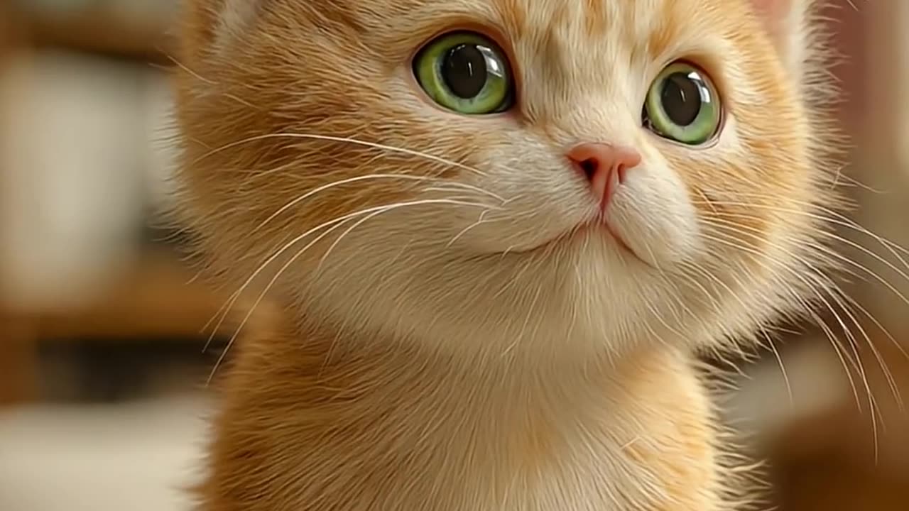 🐱 Cute Kitten with a Tiny Green Bird on Its Head 💚😂