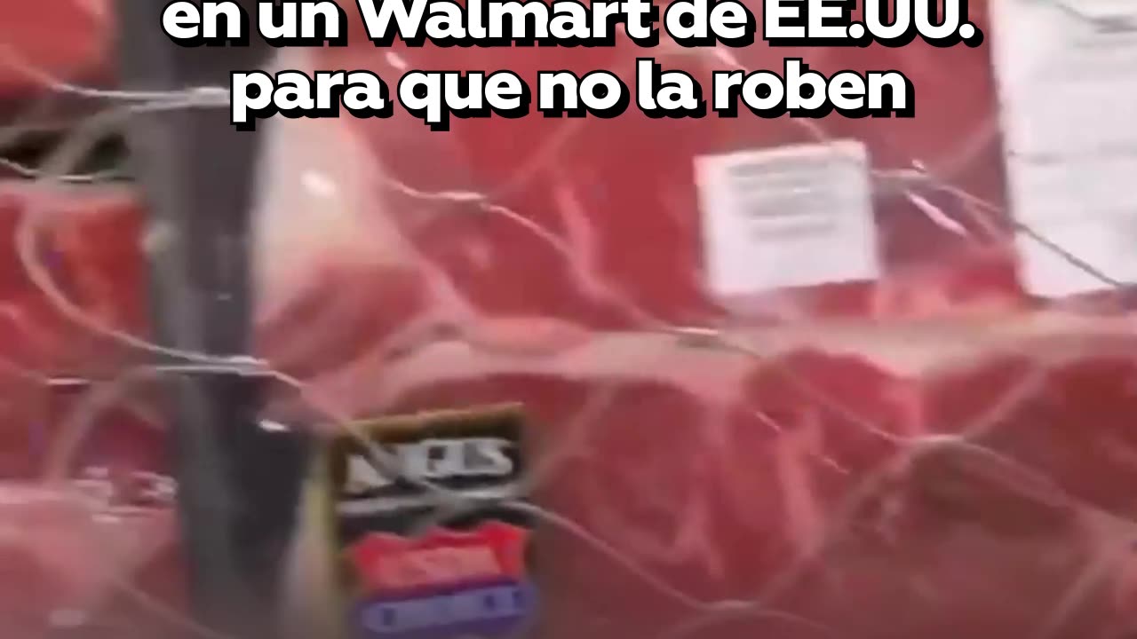 Envuelven carne con “alambre” en supermercado estadounidense para evitar robos