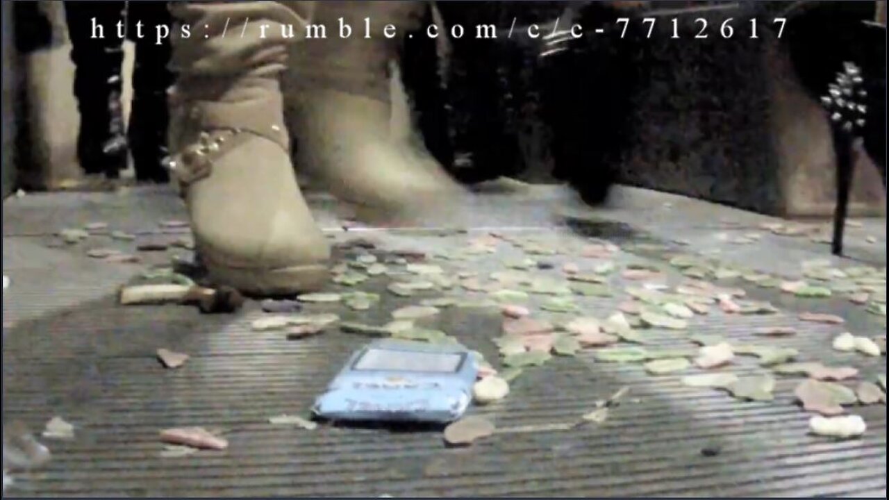 Peoble are crushing and trampling candys when leaving the underground