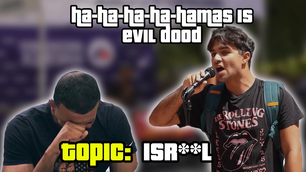 Triggered college zionist debates Myron: war in the middle east