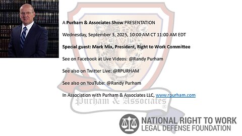 Special guest: Mark Mix, President, Right to Work Committee