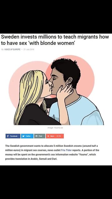Sweden to allocate funds for migrant sex courses 🤬