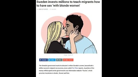 Sweden to allocate funds for migrant sex courses 🤬