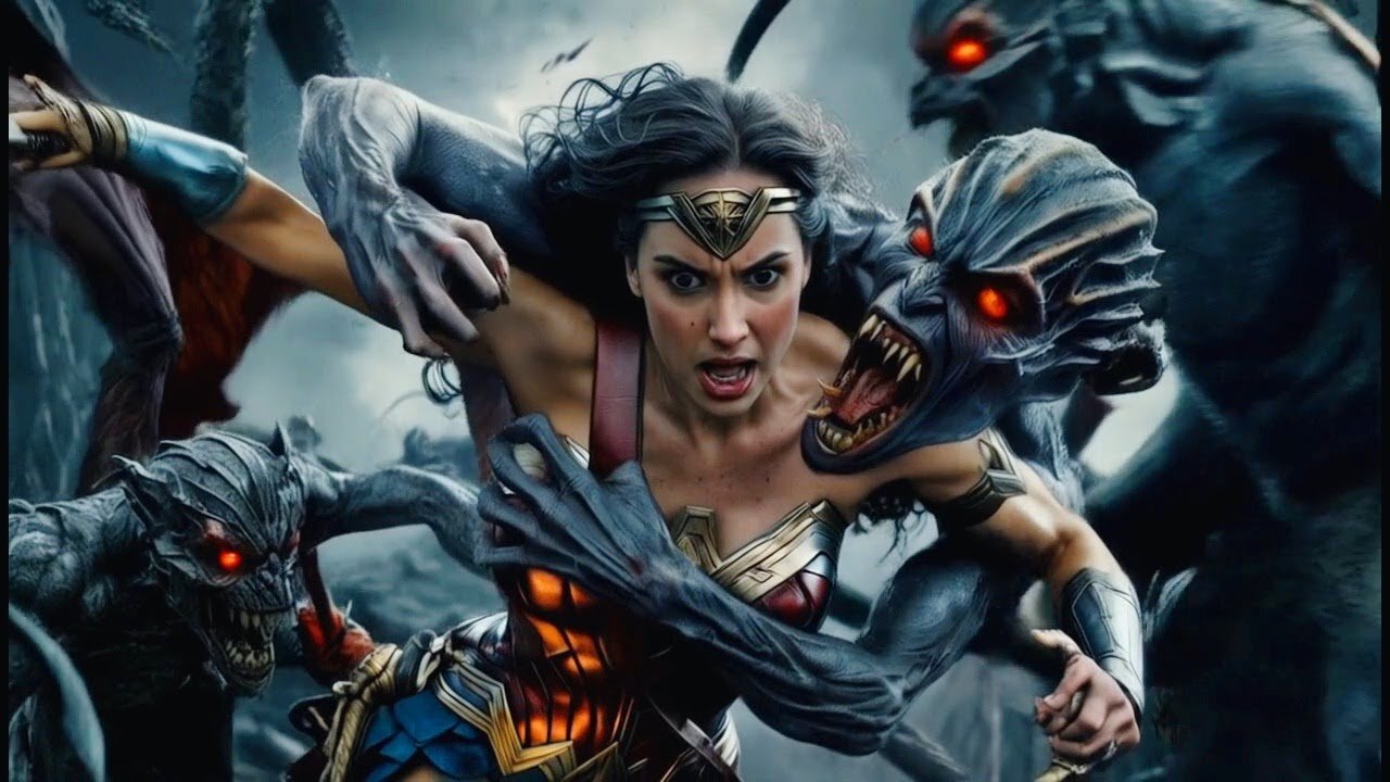 Wonder Woman possessed by strange demons And Monsters