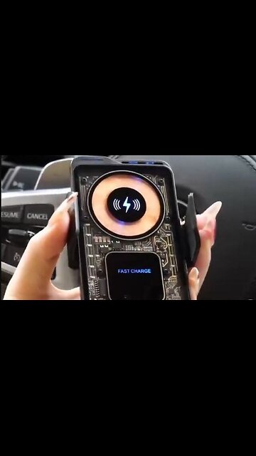 Magnetic Car Phone Holder Wireless Fast Charging Infrared Sensing with Light Touch Control