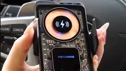 Magnetic Car Phone Holder Wireless Fast Charging Infrared Sensing with Light Touch Control