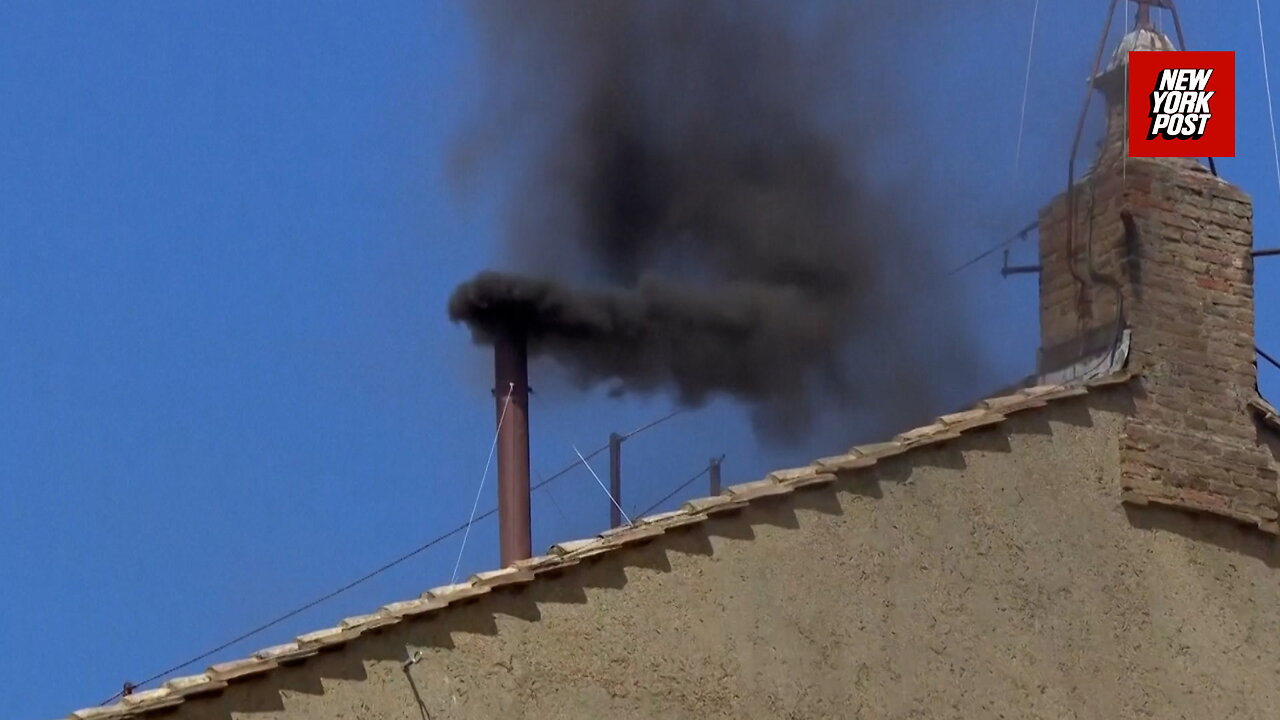 Black smoke from Sistine Chapel chimney signals no pope elected on second day of conclave