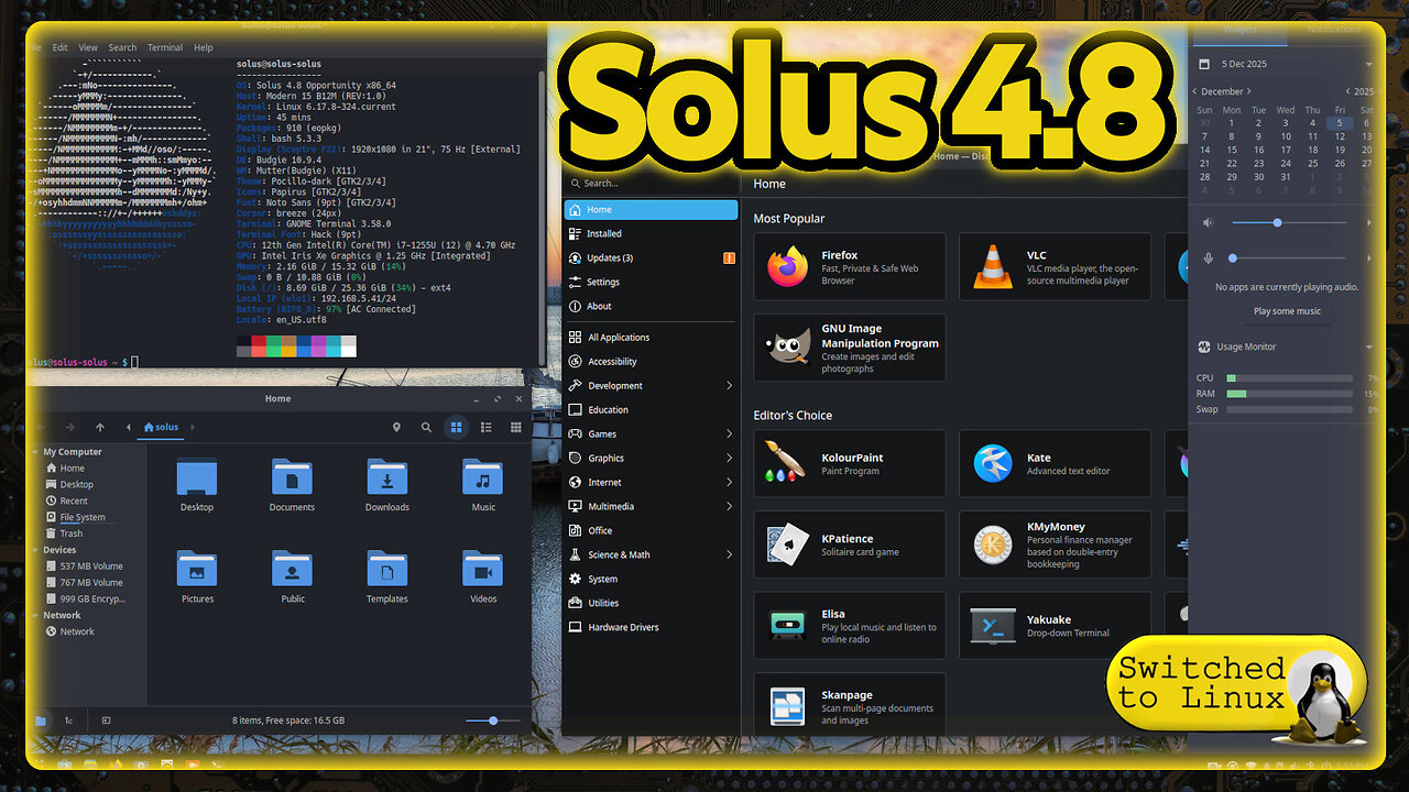 Solus 4.8 Changes and Quick Look