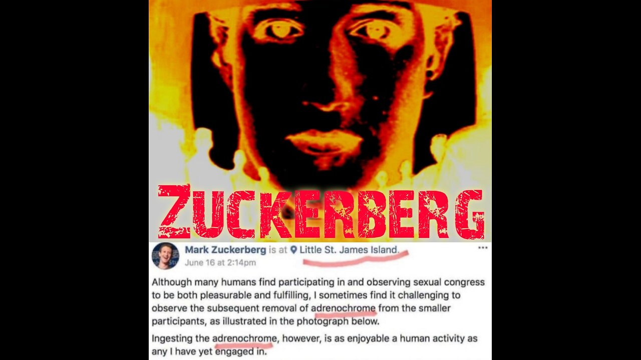 Zuckerberg Is A Child Trafficking-Adrenochrome Drinking-Lying POS- Compilation