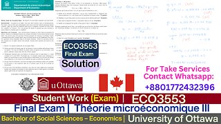 Client Work ( Exam) | ECO3553 Winter 2023 Final Exam Solved | Bachelor of Social Sciences|UOttawa