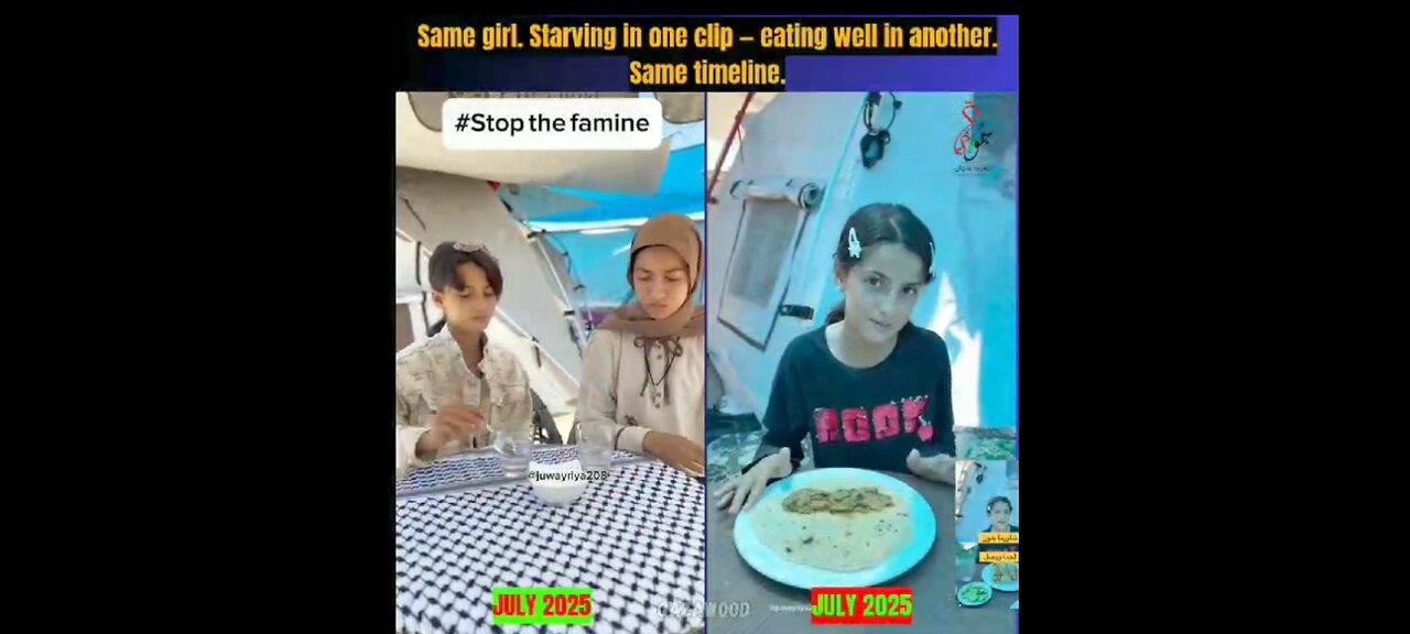 GAZA HUNGER HOAX ... SAME GIRL/TIMELINE