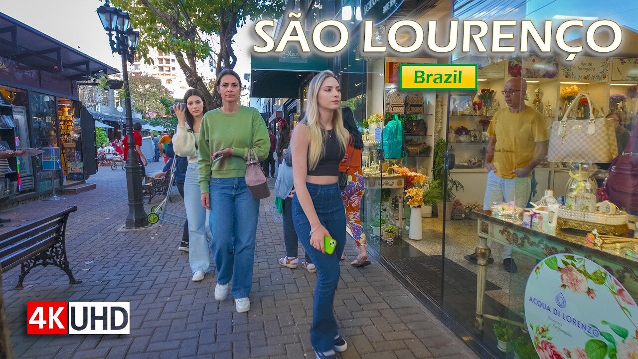 🇧🇷 Charming Spa Town Streets — São Lourenço Minas Gerais Brazil — Walking Tour 【 4K UHD 】