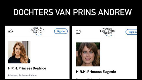 Dochters van Prince Andrew (gelinkt aan Jeffrey Epstein) zijn beide lid van het World Economic Forum