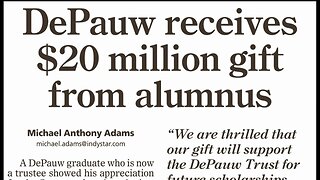 May 14, 2016 - News of Don & Barbara Daseke's $20 Million Gift to DePauw University