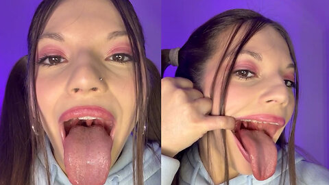 HOT WOMAN WIDE OPEN MOUTH & TONGUE ASMR PART 6