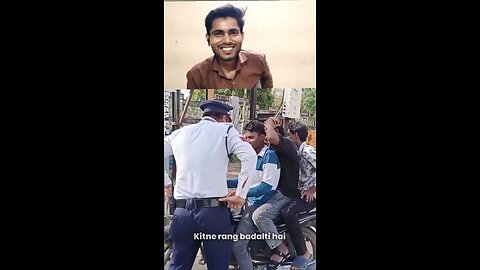 traffic police Ne ladke ko pakad liya