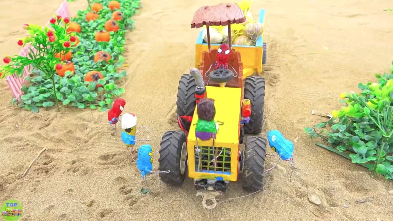 Tractor Amazing Modern Asphalt Road Construction #miniwaterpump #minitractores #babyviral #Cartoon