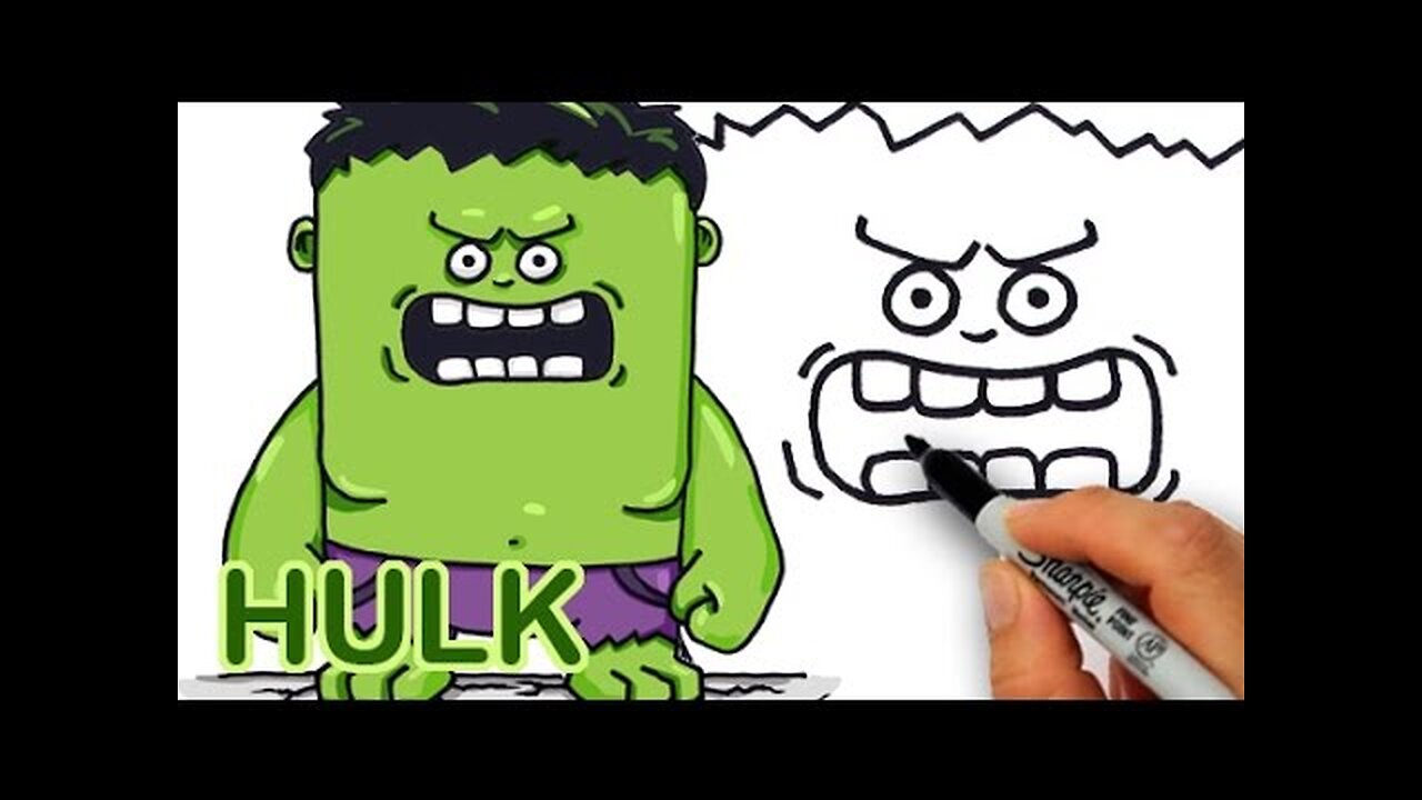 How to Draw HULK Cute and Easy