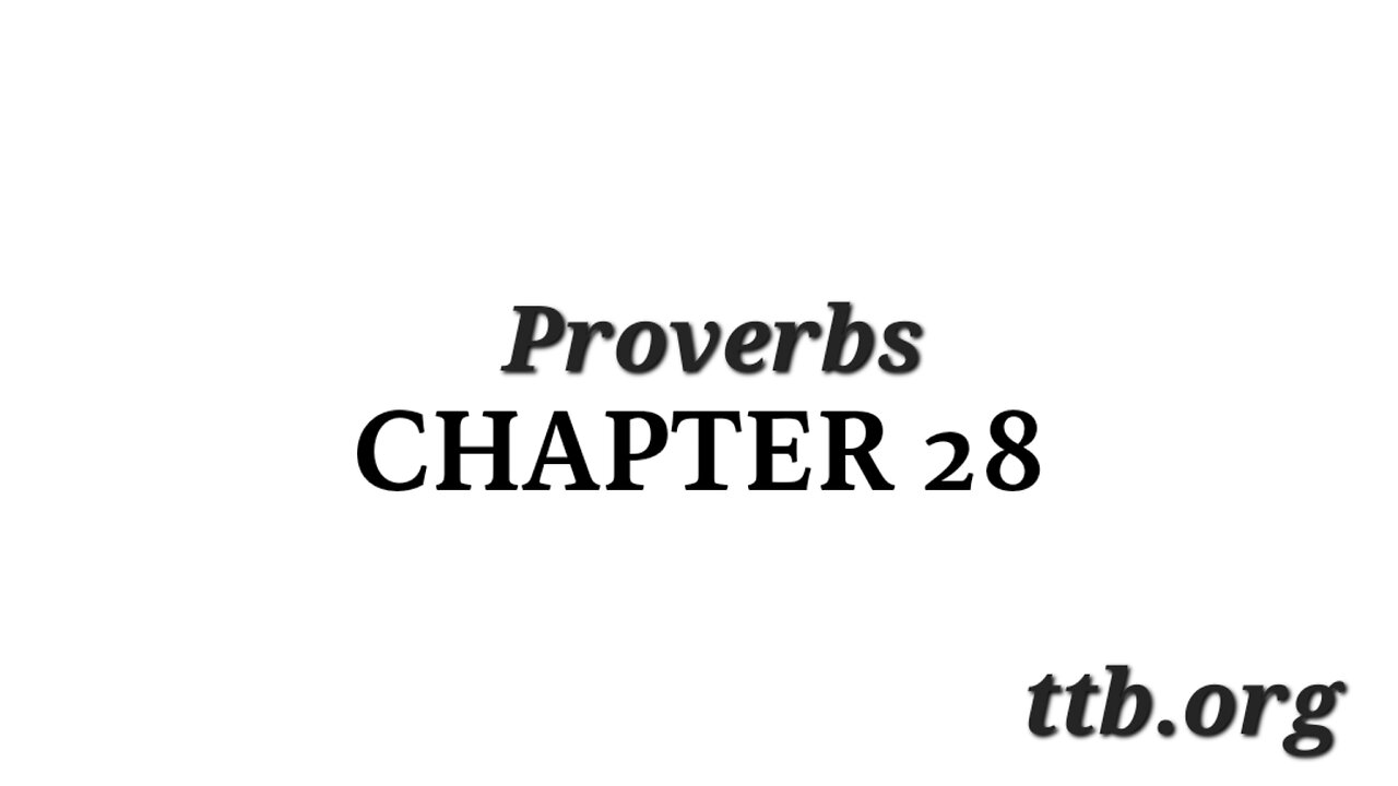 Proverbs Chapter 28 (Bible Study)