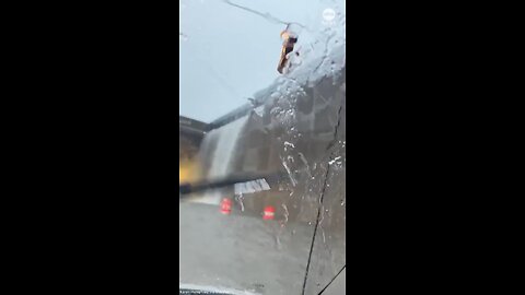 Heartpounding moment Motorist prays while driving through a flooded tunnel near DetroitMetro Airport