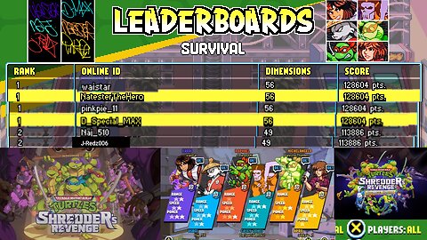 World Champs. 128K. Shredder's Revenge. Survival Mode. PlayStation.