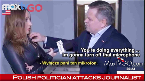 Polish Politican grabs reporter's...what?