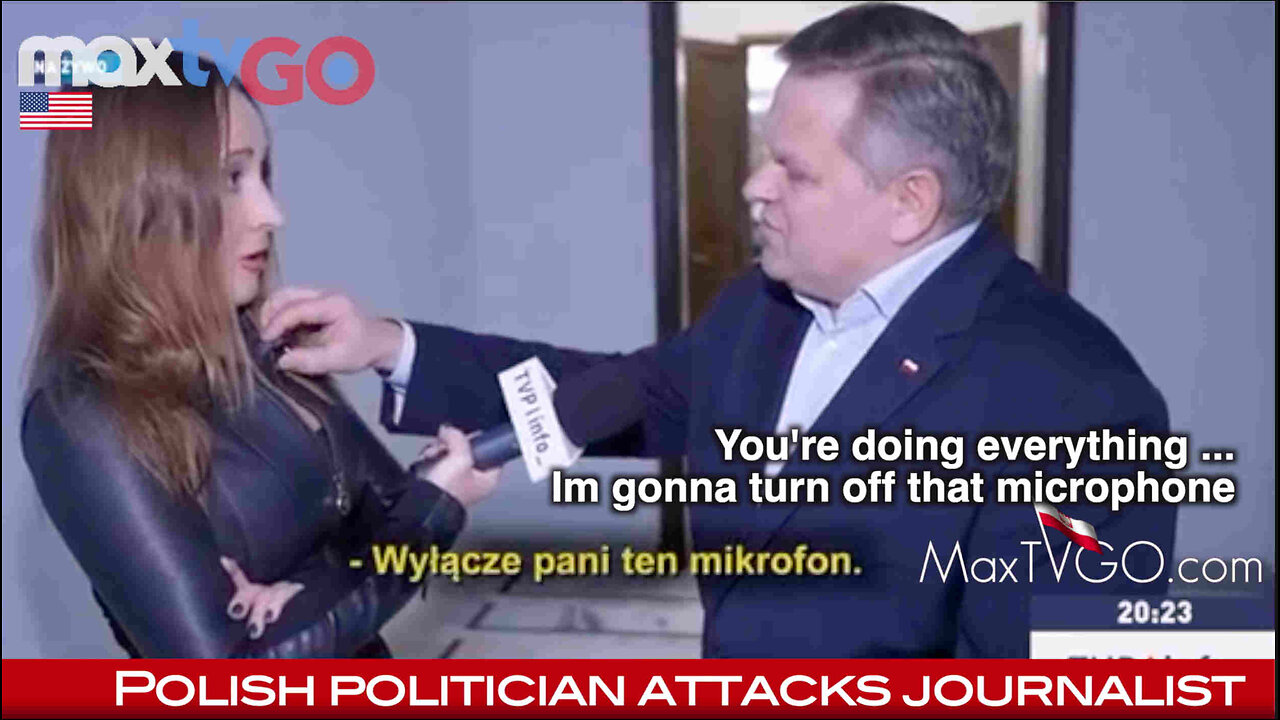 Polish Politican grabs reporter's...what?
