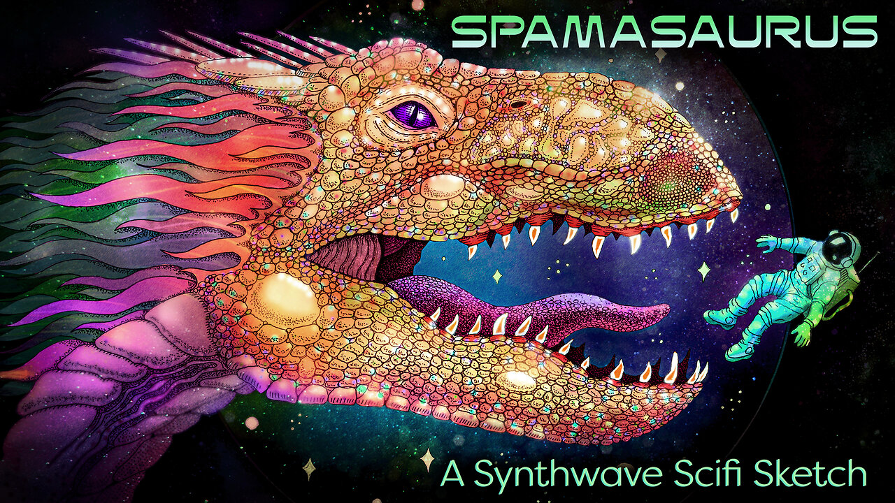 Spamasaurus – A Synthwave Scifi Sketch