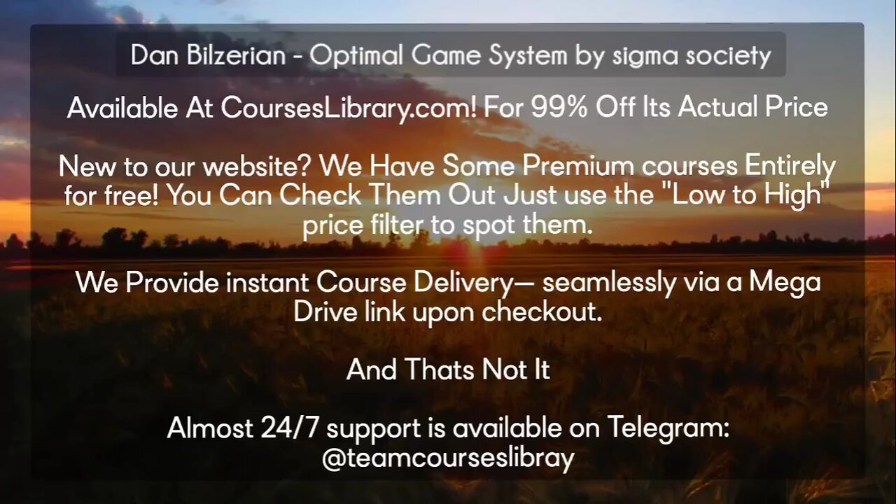 (courseslibrary.com)Dan Bilzerian - Optimal Game System by sigma society