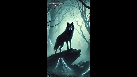 Mystic Wolf in the haunted forest drak fantasy cllip