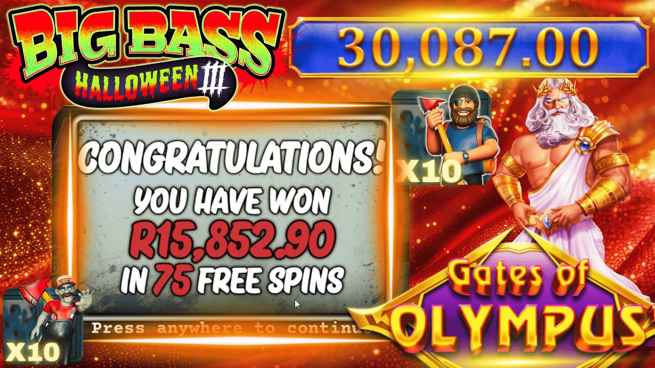 WE MADE IT TO LEVEL 10 ON BIG BASS HALLOWEEN!EPIC SESSION ON GATES OF OLYMPUS