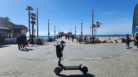🛴💨💯🤙Electric Scooter Tour:Surf City California...Huntington Beach Pier • Main St😎Hype Version