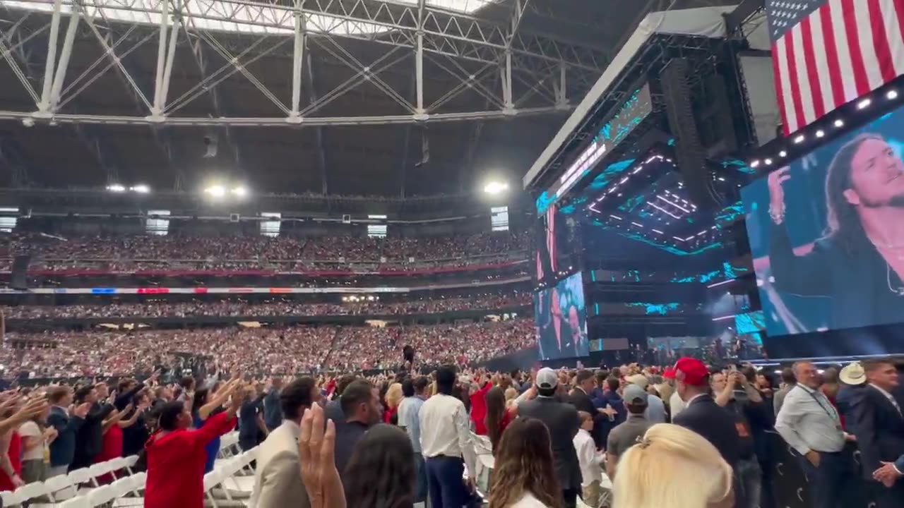 Charlie Kirk's memorial service in Arizona, USA.