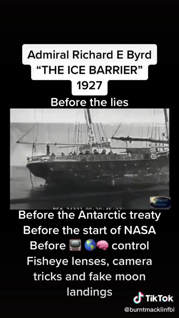 The Ice wall filmed by Admiral Byrd during his expedition before the lies began