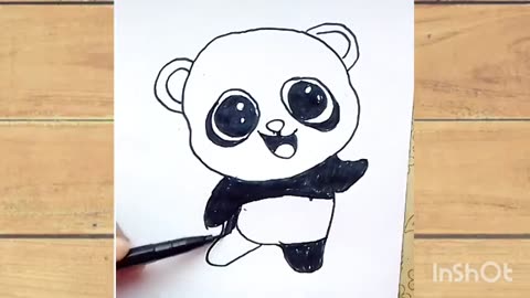 How to draw panda ⧸⧸ cute panda drawing.