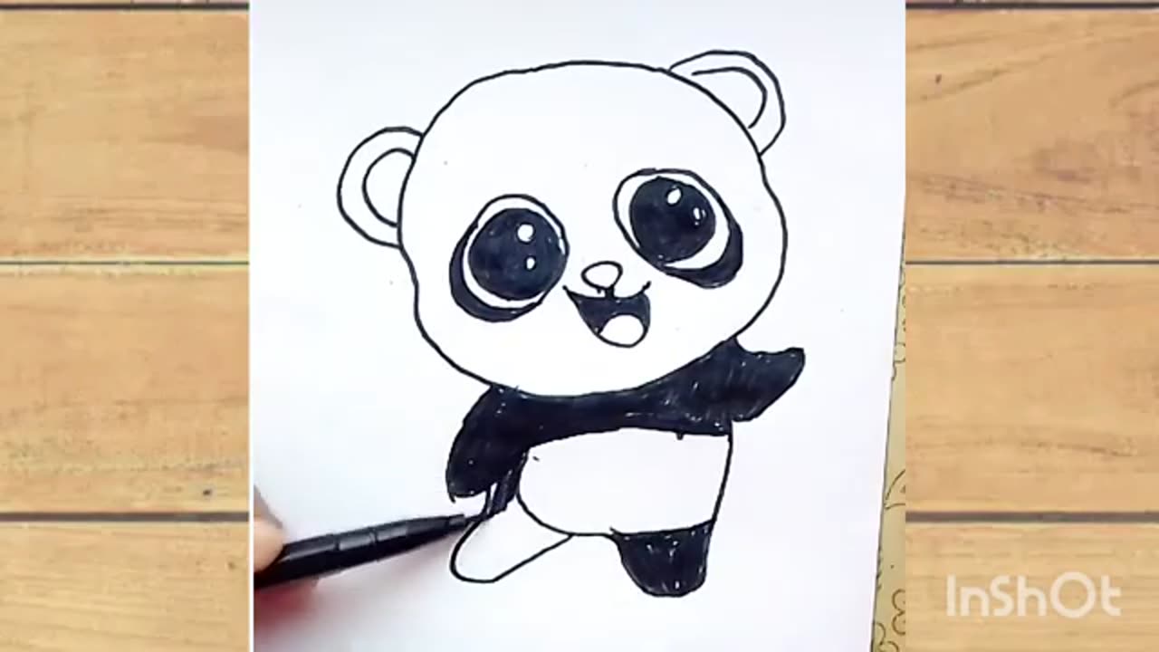 How to draw panda ⧸⧸ cute panda drawing.
