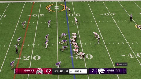 EA Sports College Football 25 Ohio State Dynasty Year 1 Game 14 College Football Playoff Quarterfinal Ohio State Vs Kansas State CPU Vs CPU