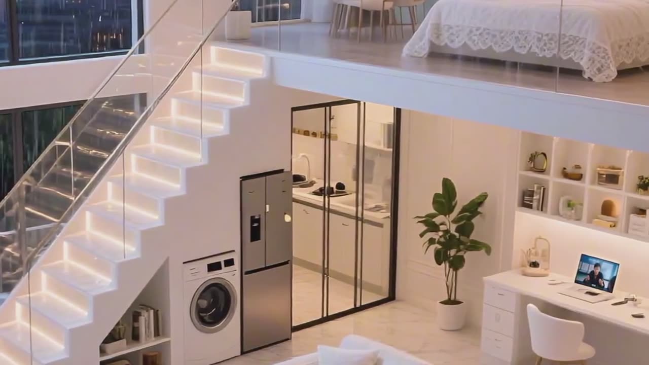 Elegant White Duplex Apartment.
