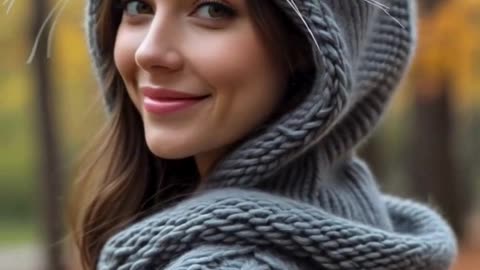 Girl in Cat Hoodie! 😻 Adorable! #CatLover #Fall