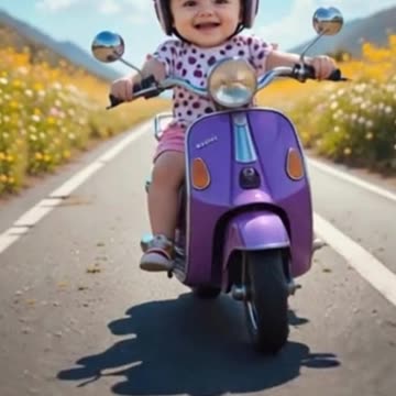 Adorable Baby rides Motorcycle #viral #reel #trending"