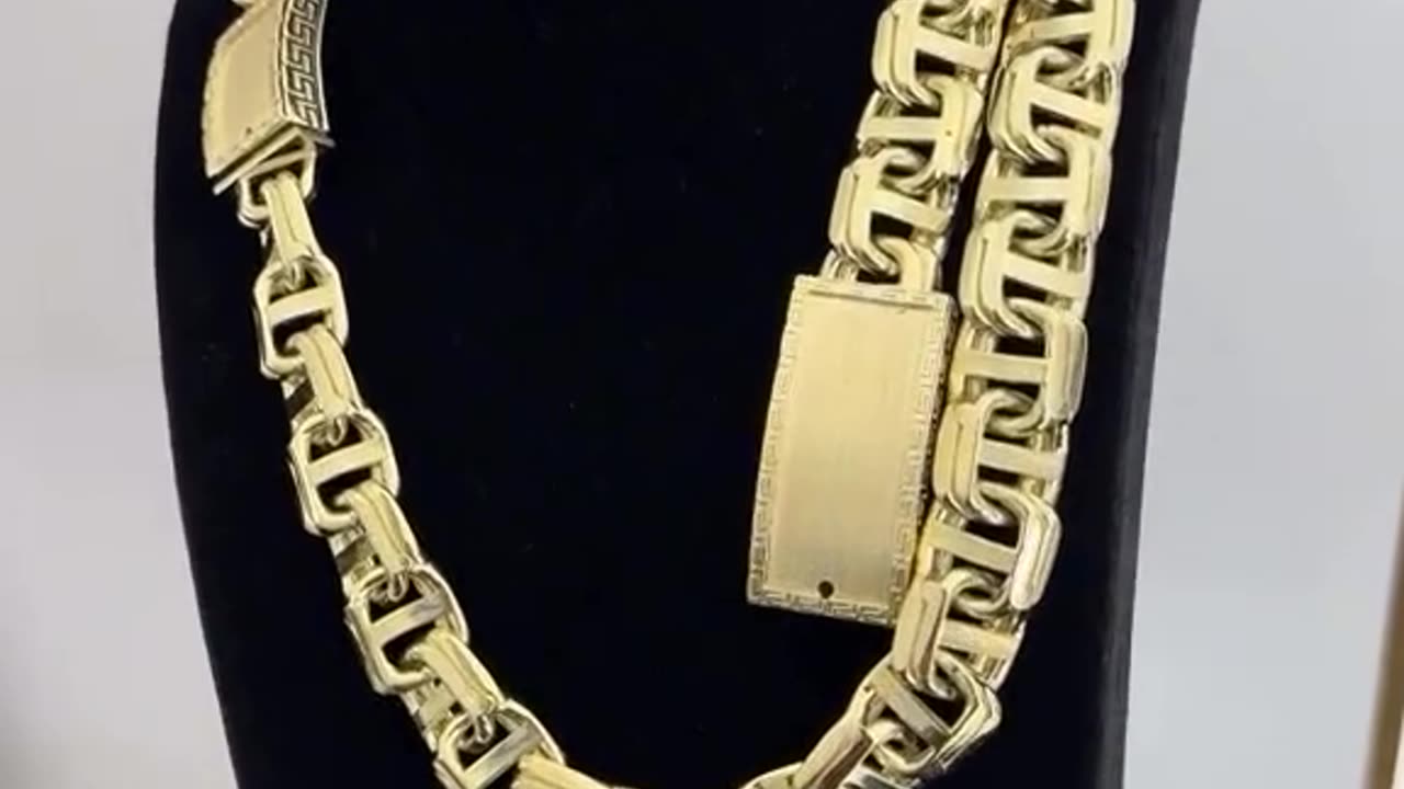 Solid 10K Gold 20mm Chino Link Chain & Bracelet